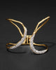 SOLANALES CRYSTAL FREEFORM HINGE CUFF BRACELET