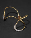 SOLANALES CRYSTAL FREEFORM HINGE CUFF BRACELET