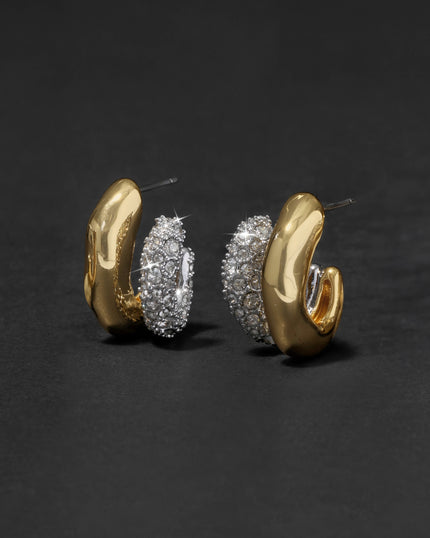 SOLANALES CRYSTAL DOUBLE HOOP EARRING