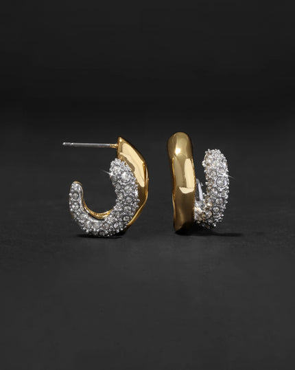 SOLANALES CRYSTAL DOUBLE HOOP EARRING