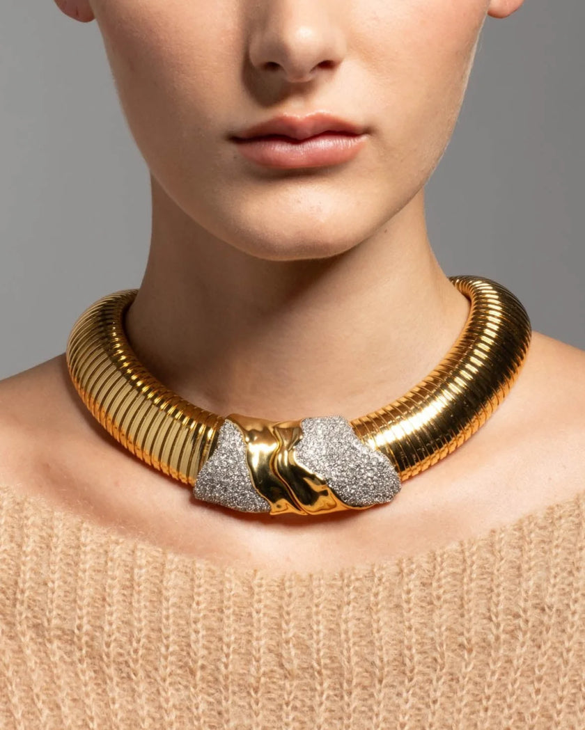 SOLANALES GOLD TUBOGAS COLLAR NECKLACE