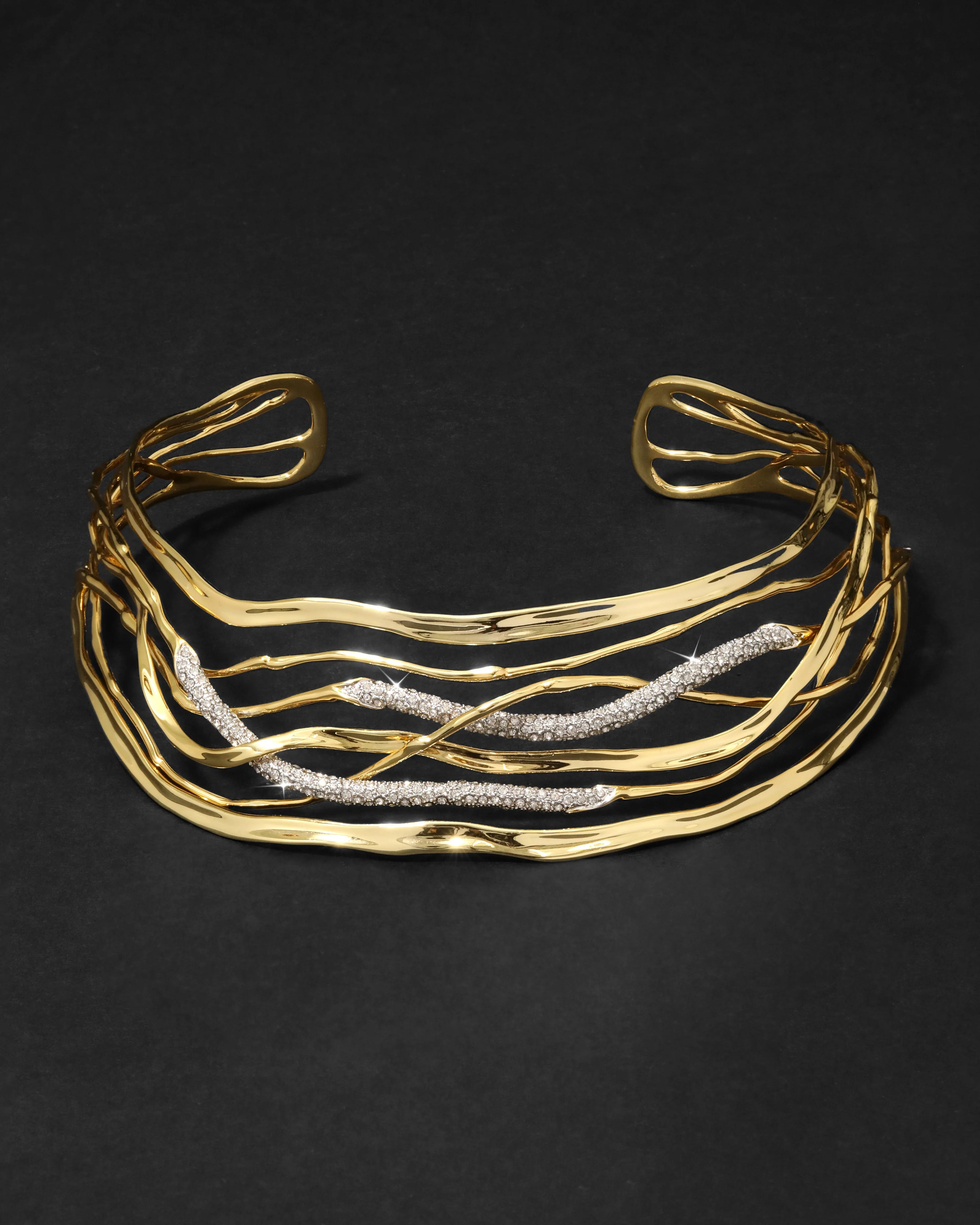 SOLANALES CRYSTAL WOVEN COLLAR NECKLACE