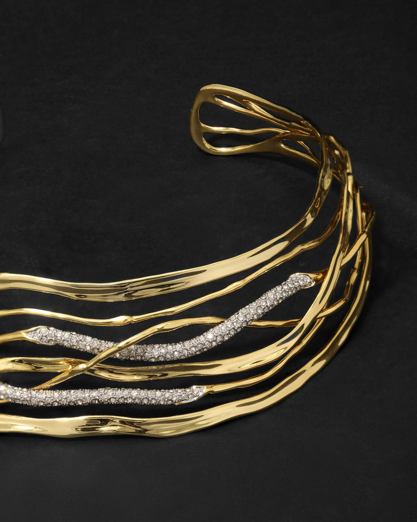 SOLANALES CRYSTAL WOVEN COLLAR NECKLACE