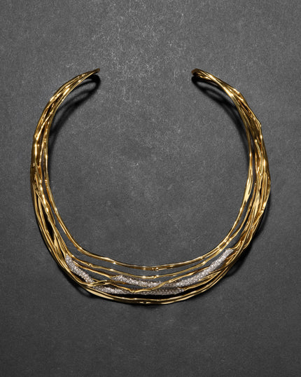 SOLANALES CRYSTAL WOVEN COLLAR NECKLACE