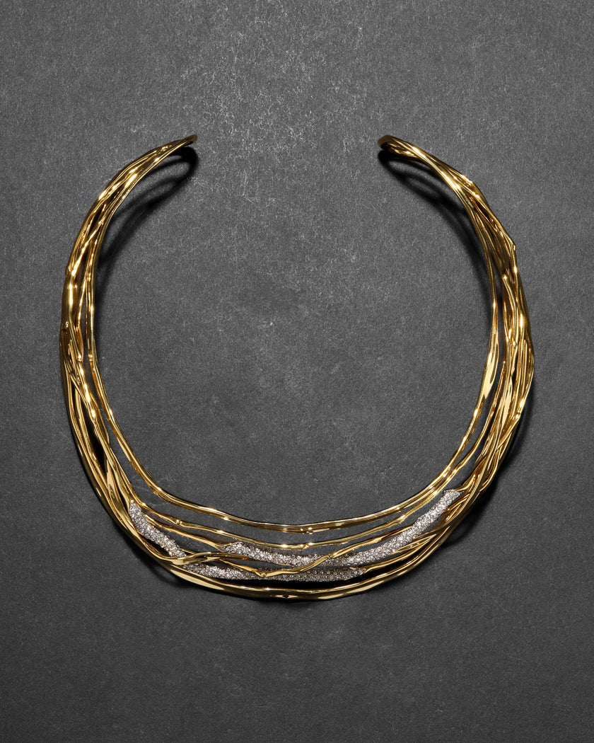 SOLANALES CRYSTAL WOVEN COLLAR NECKLACE