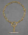 SOLANALES GOLD CRYSTAL TOGGLE NECKLACE