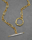 SOLANALES GOLD CRYSTAL TOGGLE NECKLACE