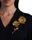 JARDIN GOLDEN STEMMED ROSE PIN