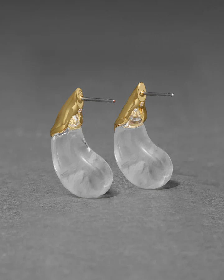 LUMINOUS LUCITE ARCHED SMALL POST EARRING