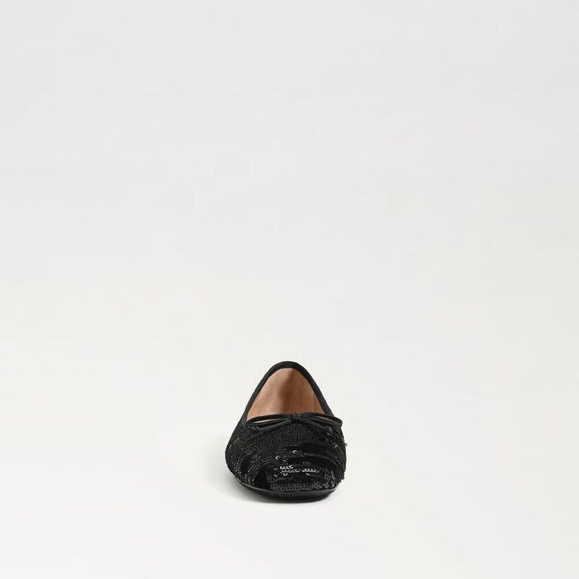 SEQUIN ALIE BALLET FLAT IN BLACK VELVET