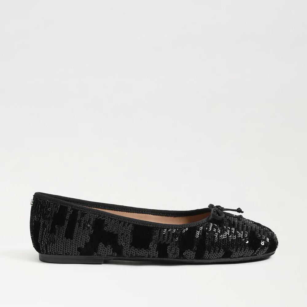 SEQUIN ALIE BALLET FLAT IN BLACK VELVET