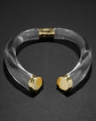 LIQUID LUCITE LARGE GOLD CAPPED HINGE COLLAR