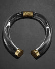 LIQUID LUCITE LARGE GOLD CAPPED HINGE COLLAR