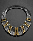 LIQUID LUCITE GOLD SEGMENT BIB NECKLACE