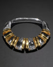 LIQUID LUCITE GOLD SEGMENT BIB NECKLACE