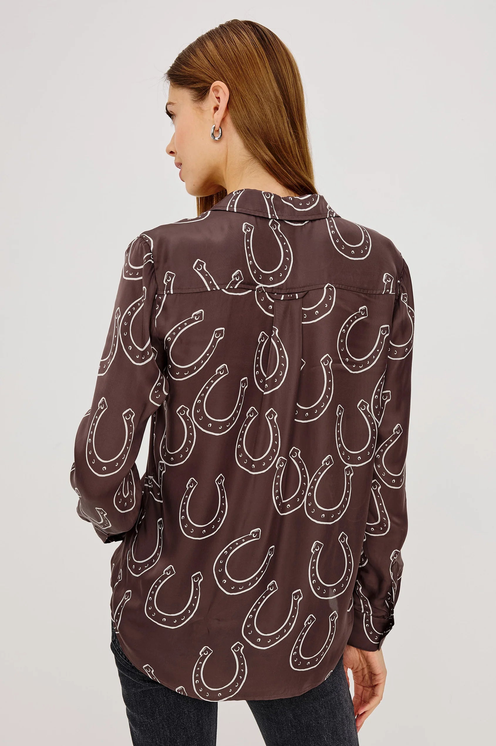 ALYSSA SHIRT IN BROWN HORSESHOES