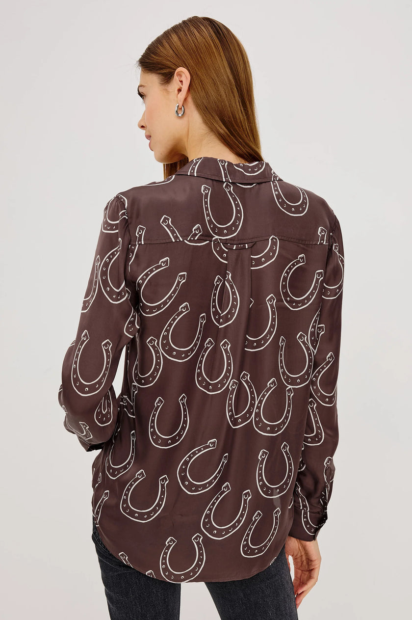ALYSSA SHIRT IN BROWN HORSESHOES