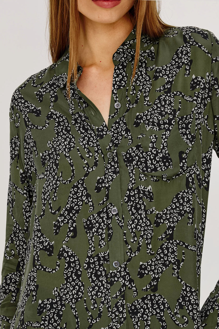 ALYSSA SHIRT IN OLIVE JAGUARS