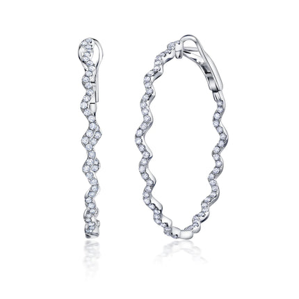 RIO DIAMOND INSIDE OUTSIDE HOOP EARRINGS