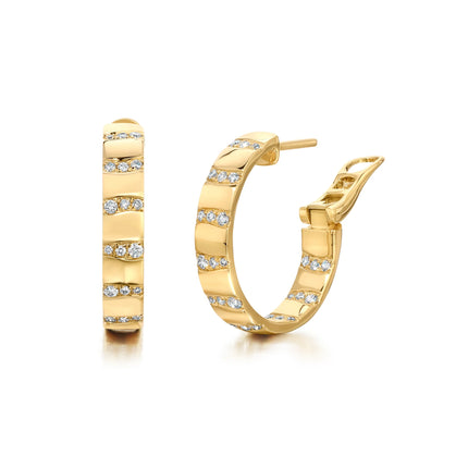 ALMA DOS RIOS DIAMOND HOOP EARRINGS