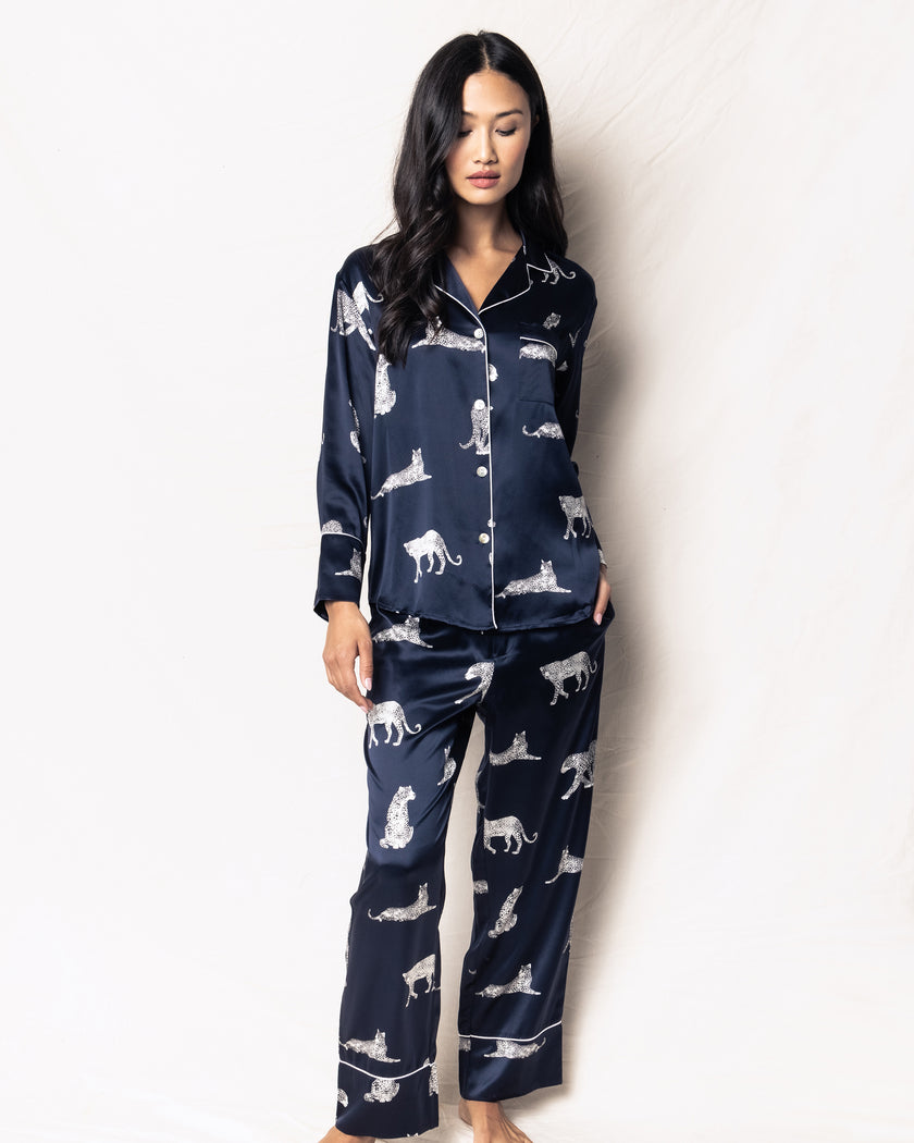 SILK PANTHERE DE NUIT WIDE CUFF PJ SET