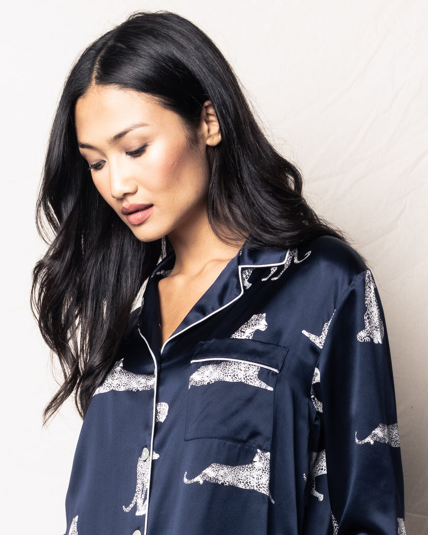 SILK PANTHERE DE NUIT WIDE CUFF PJ SET