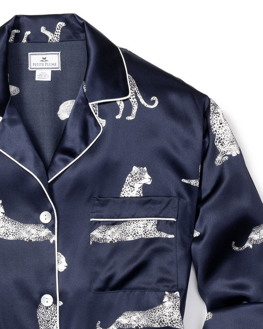 SILK PANTHERE DE NUIT WIDE CUFF PJ SET