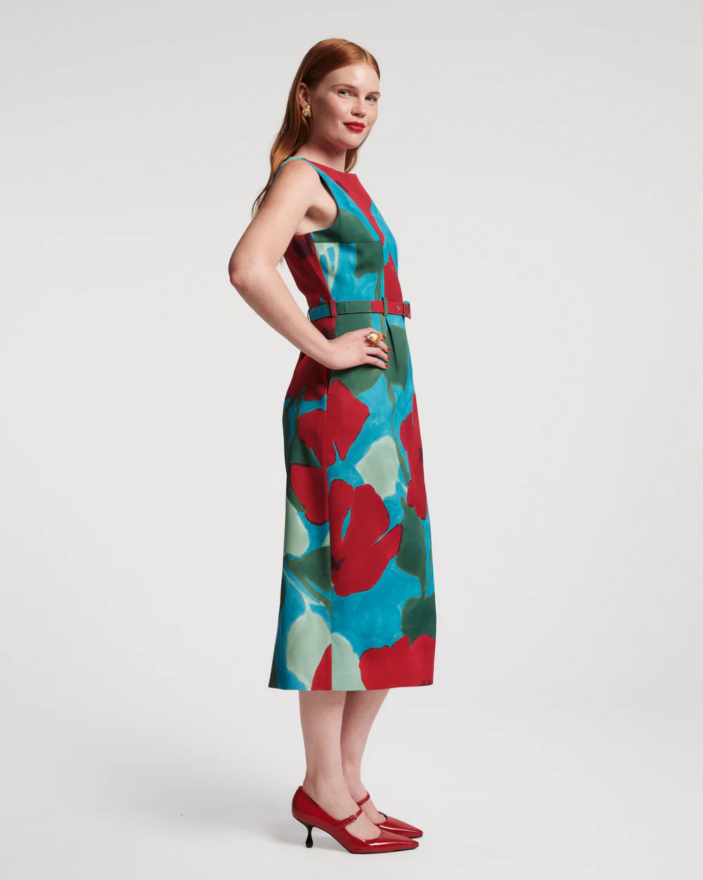 AUDREY BELTED MIDI DRESS