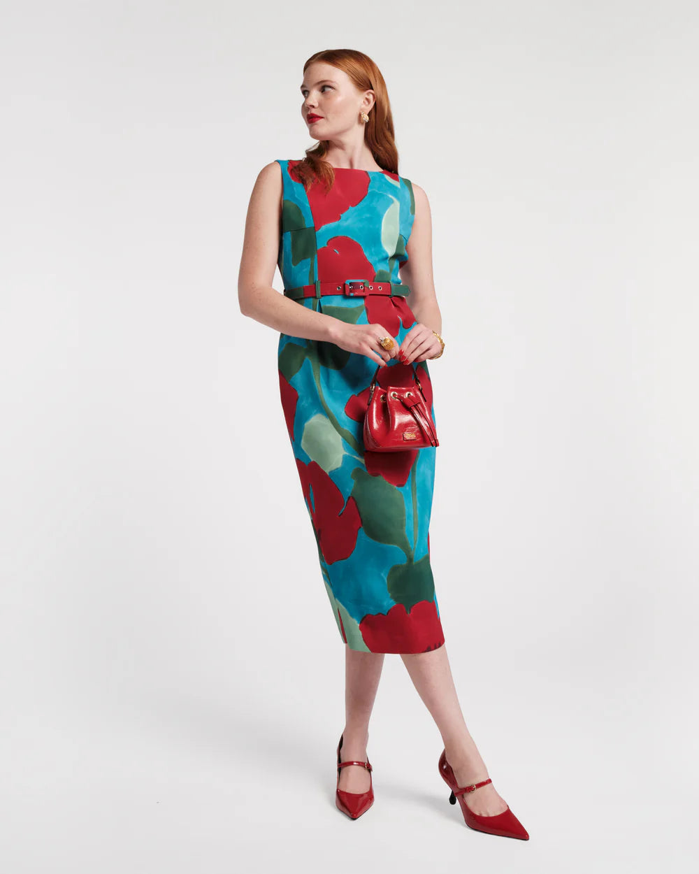 AUDREY BELTED MIDI DRESS