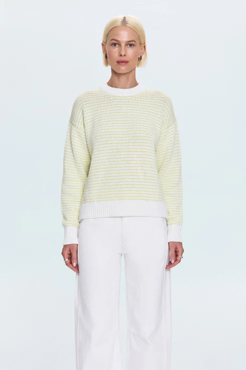 AURA RELAXED CREW NECK SWEATER IN LIMEADE