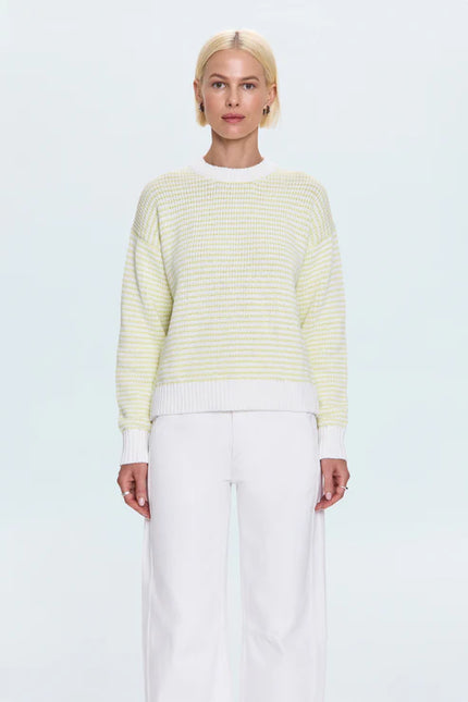 AURA RELAXED CREW NECK SWEATER IN LIMEADE