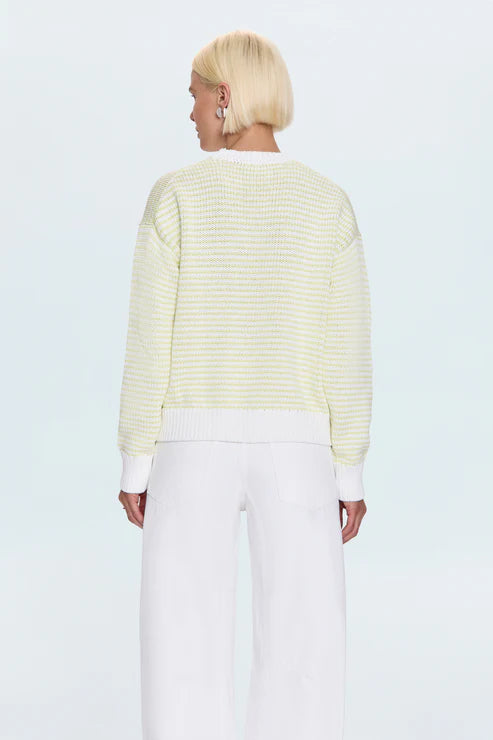AURA RELAXED CREW NECK SWEATER IN LIMEADE