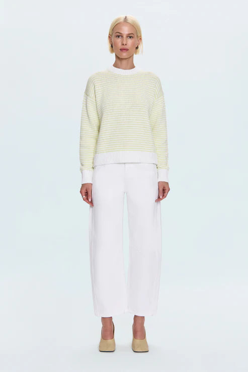 AURA RELAXED CREW NECK SWEATER IN LIMEADE