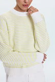 AURA RELAXED CREW NECK SWEATER IN LIMEADE