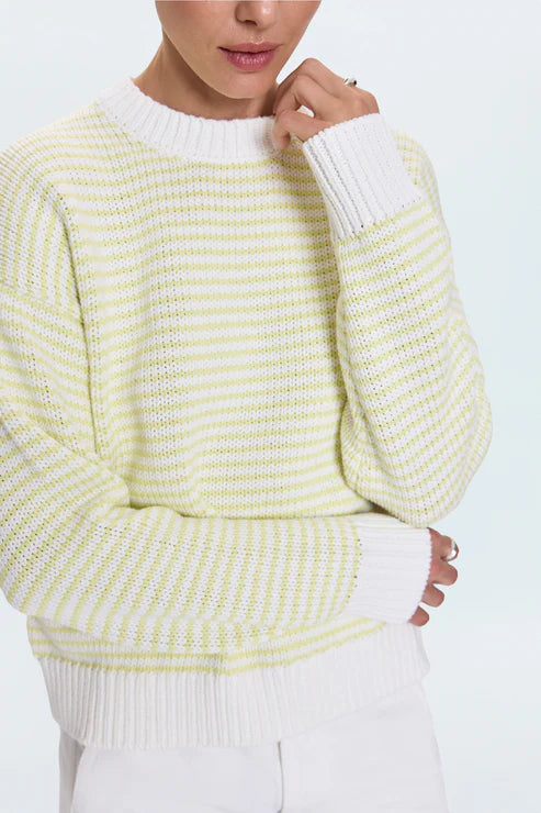 AURA RELAXED CREW NECK SWEATER IN LIMEADE