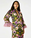 AVALON CREPE SATIN DRESS IN AMBRA FLORITA