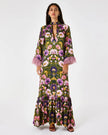 AVALON CREPE SATIN DRESS IN AMBRA FLORITA