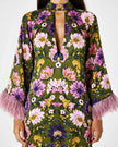 AVALON CREPE SATIN DRESS IN AMBRA FLORITA