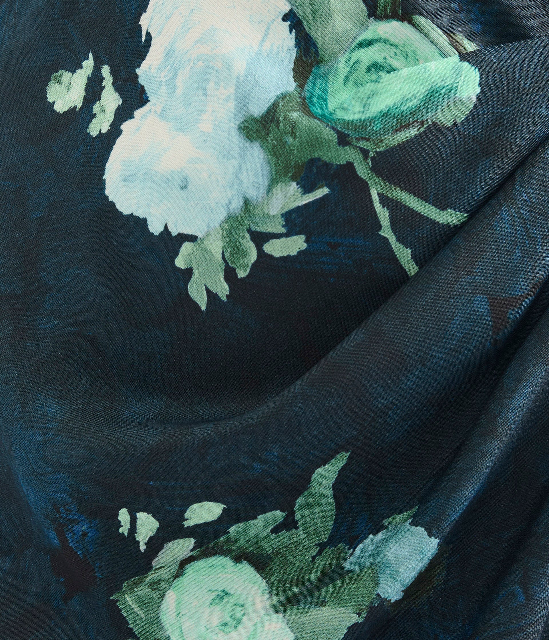 FLORAL PRINT DRAPED MIDI DRESS