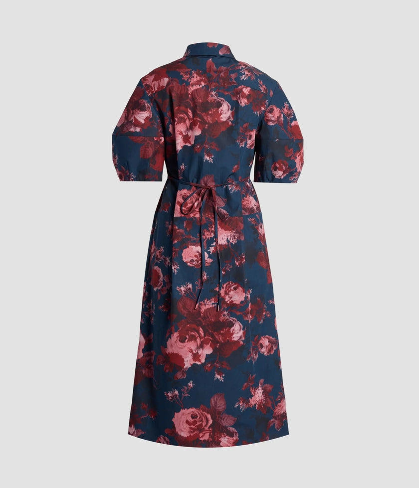 HEAVY COTTON POPLIN SHORT SLEEVE MIDI DRESS