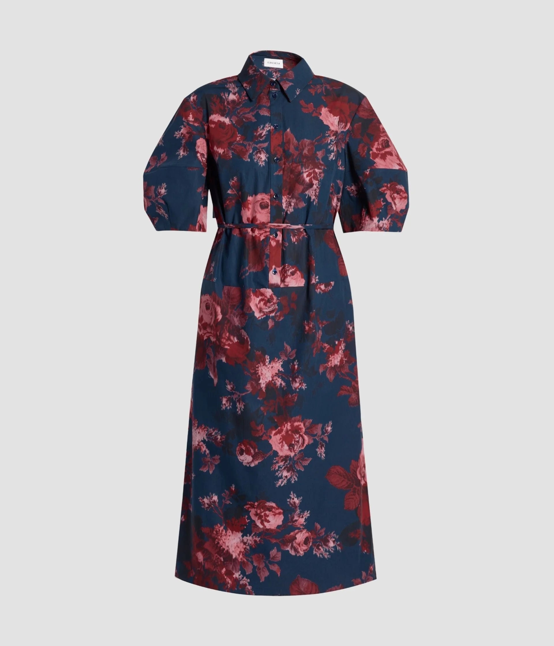 HEAVY COTTON POPLIN SHORT SLEEVE MIDI DRESS