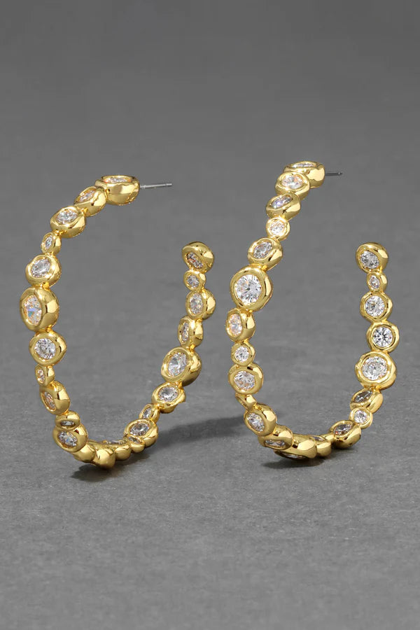 ASTERALES GOLD LARGE HOOP EARRING