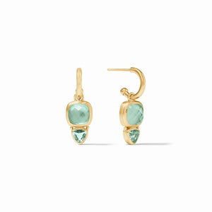 AQUITAINE DUO HOOP AND CHARM EARRING