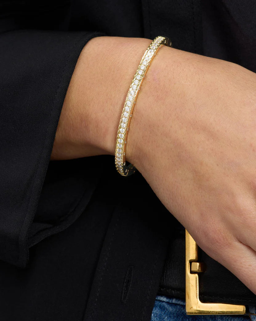 ASHLEY PAVE CUFF 4MM