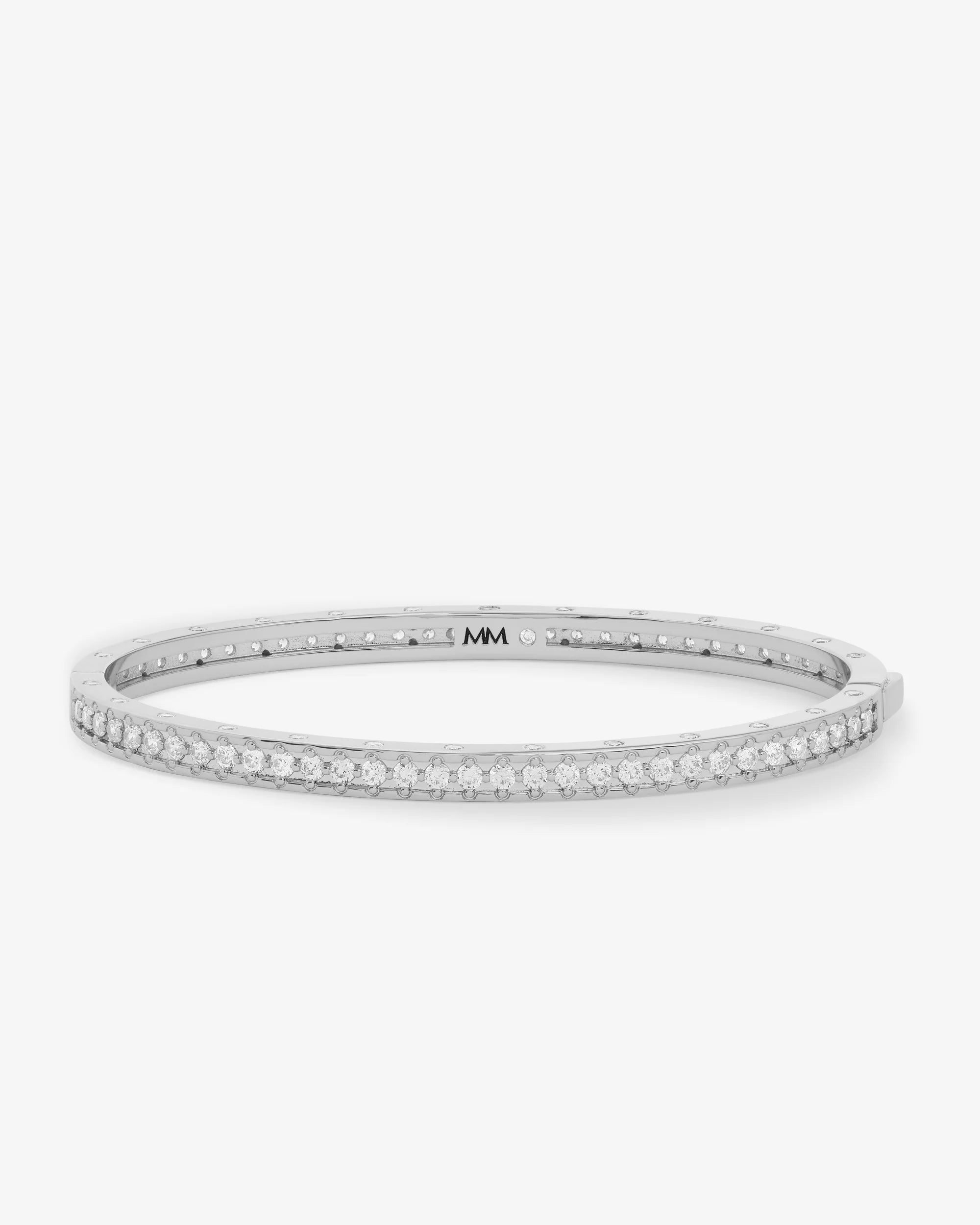 ASHLEY PAVE CUFF 4MM IN SILVER