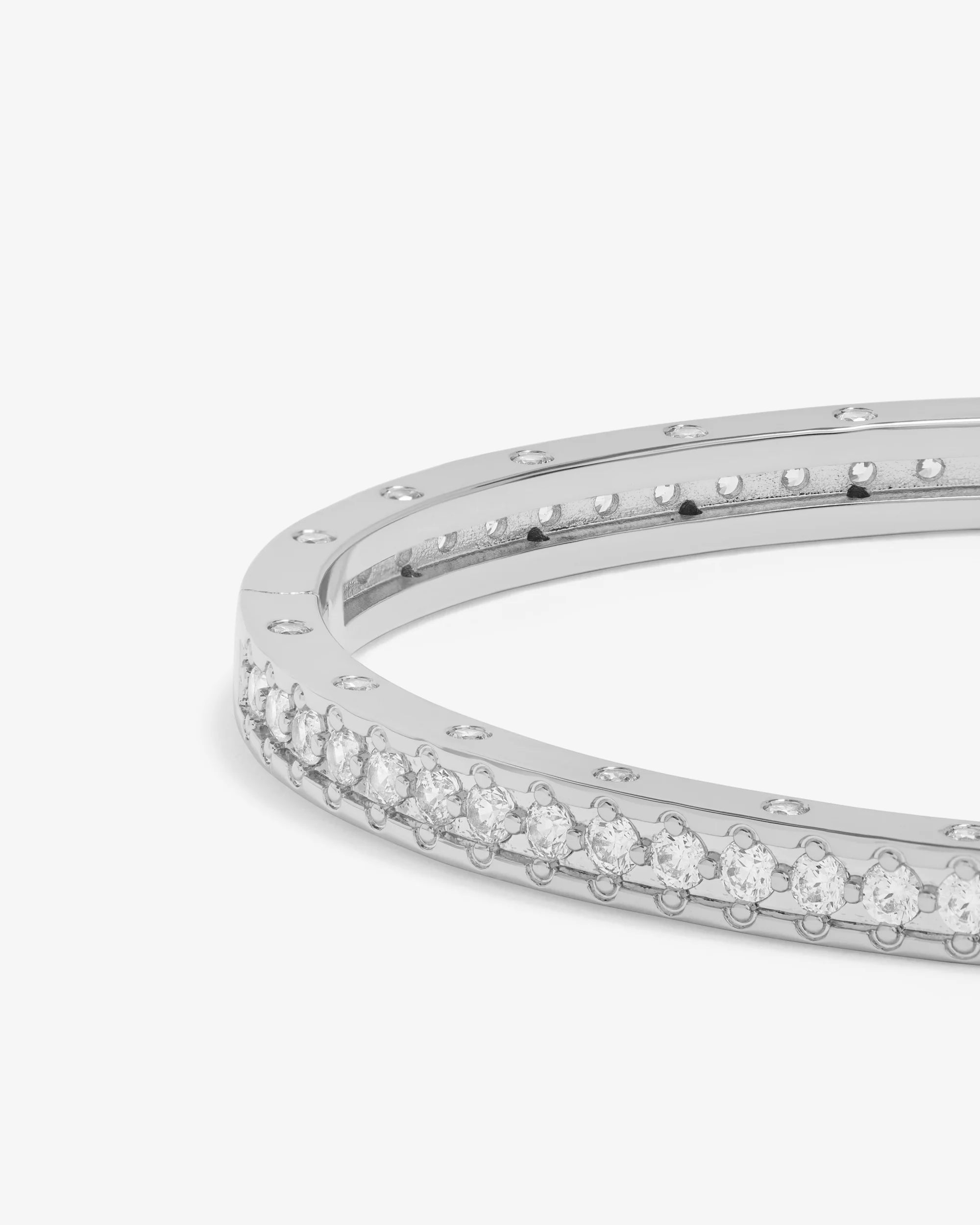 ASHLEY PAVE CUFF 4MM IN SILVER