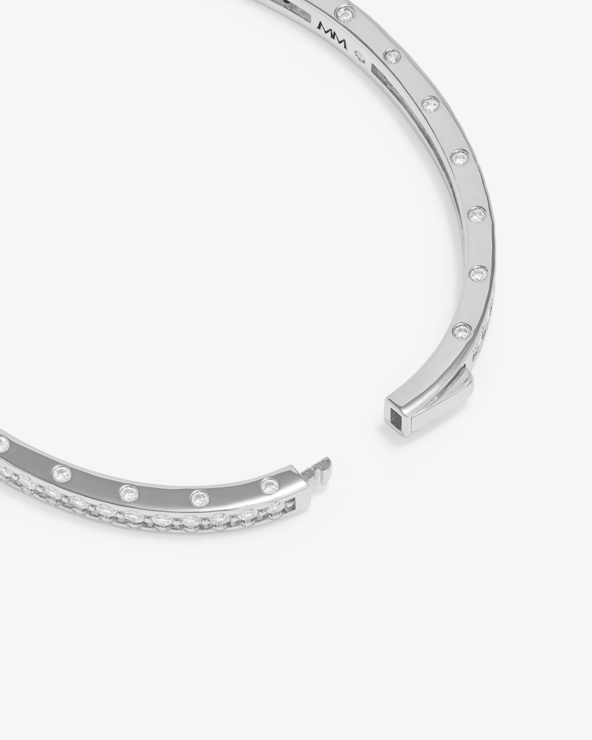 ASHLEY PAVE CUFF 4MM IN SILVER