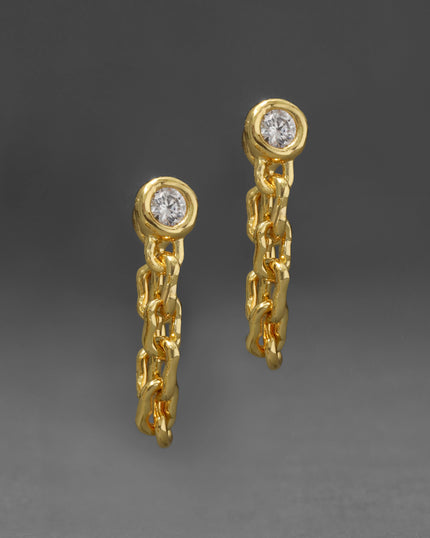 ASTERALES CHAIN LINKED FRONT BACK EARRING