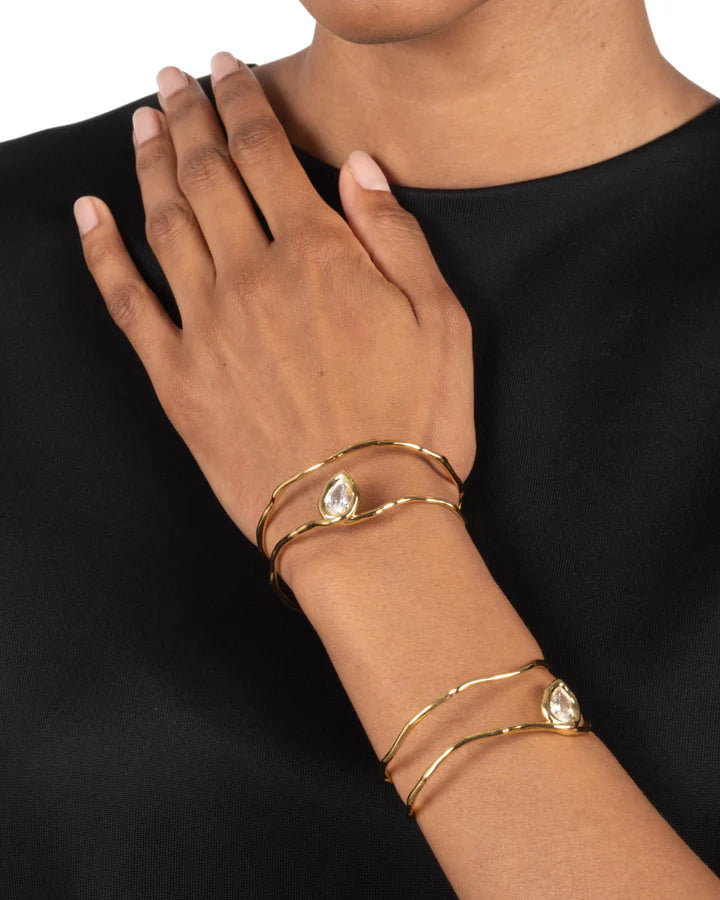 ASTERALES GOLD FLOATING CUFF BRACELET
