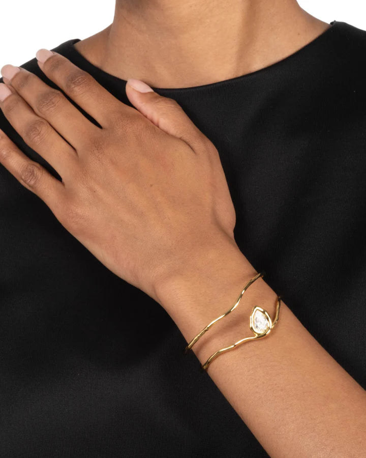 ASTERALES GOLD FLOATING CUFF BRACELET